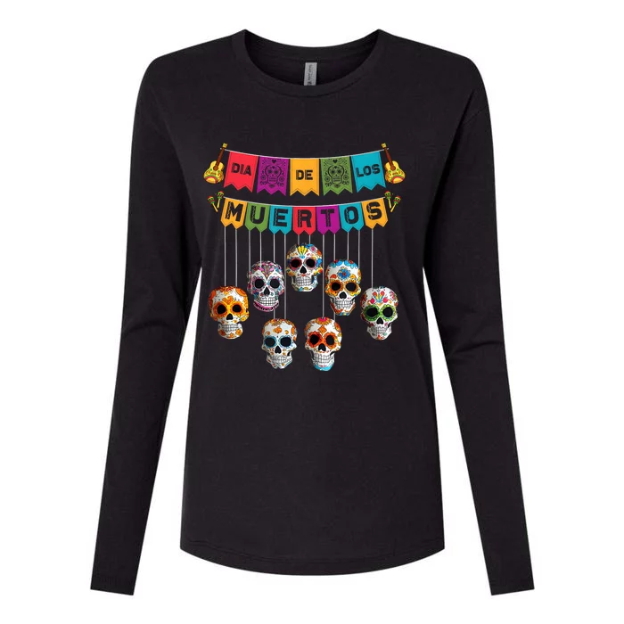 Dia De Los Muertos Mexican Day Of Death Womens Cotton Relaxed Long Sleeve T-Shirt