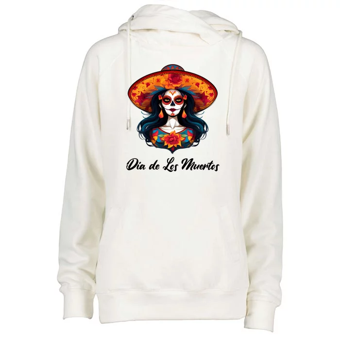 Dia De Los Muertos Day Of The Dead Festive Womens Funnel Neck Pullover Hood