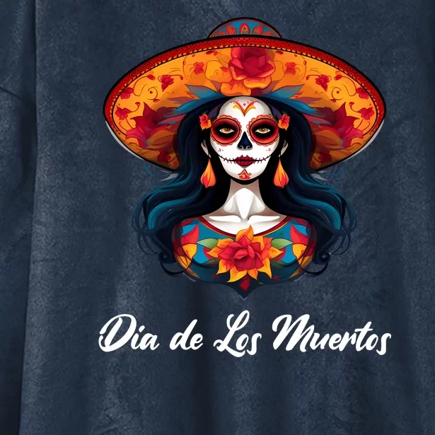 Dia De Los Muertos Day Of The Dead Festive Hooded Wearable Blanket