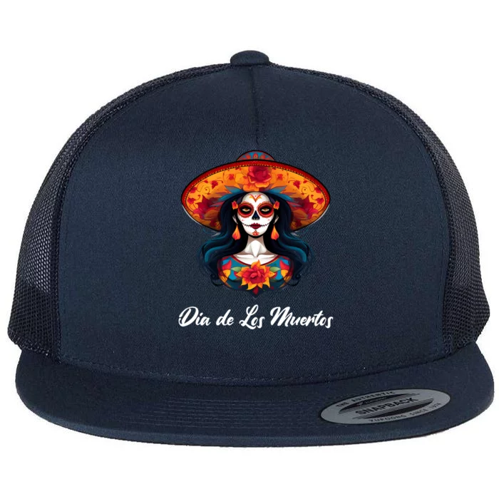 Dia De Los Muertos Day Of The Dead Festive Flat Bill Trucker Hat