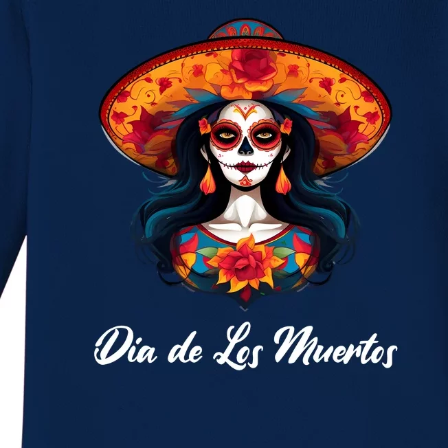 Dia De Los Muertos Day Of The Dead Festive Baby Long Sleeve Bodysuit