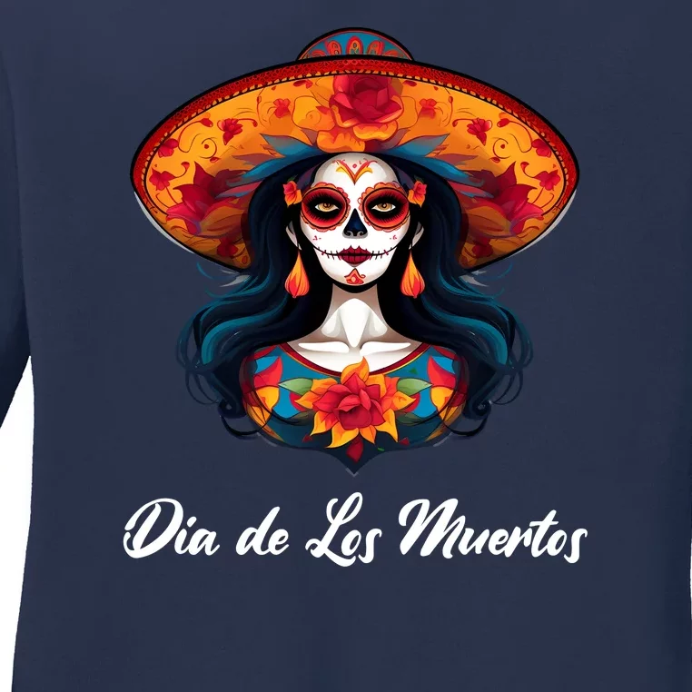 Dia De Los Muertos Day Of The Dead Festive Ladies Long Sleeve Shirt