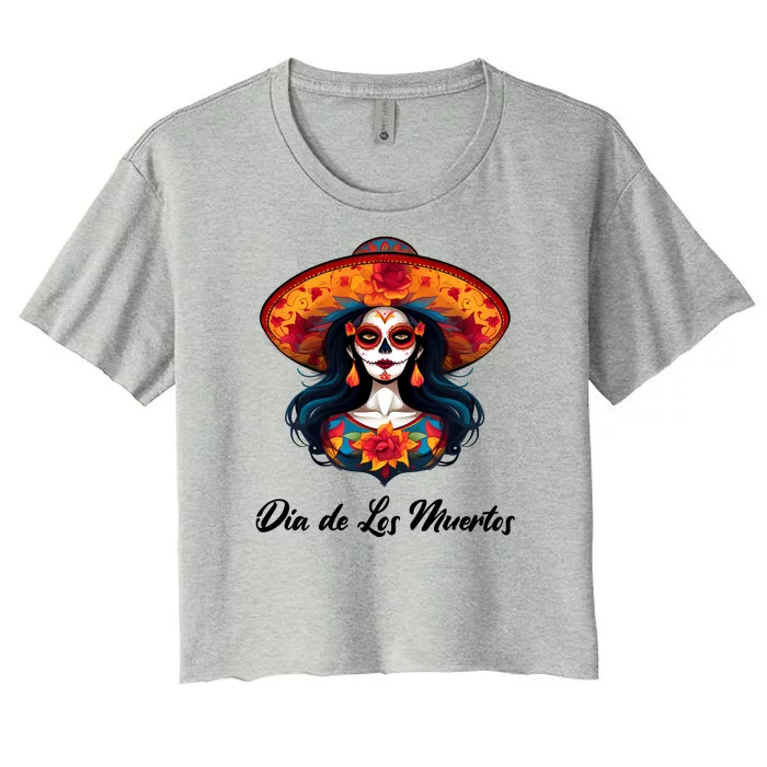 Dia De Los Muertos Day Of The Dead Festive Women's Crop Top Tee