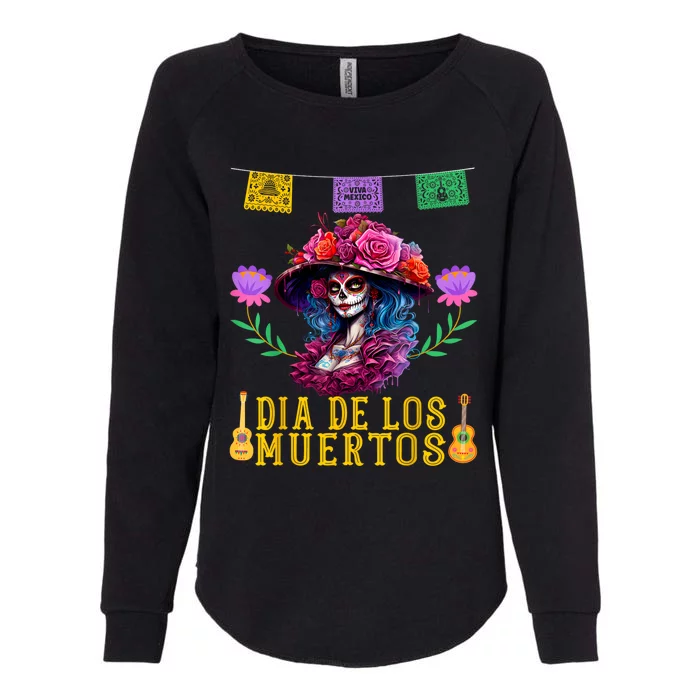 Dia De Los Muertos Costume Day Of The Dead Womens California Wash Sweatshirt