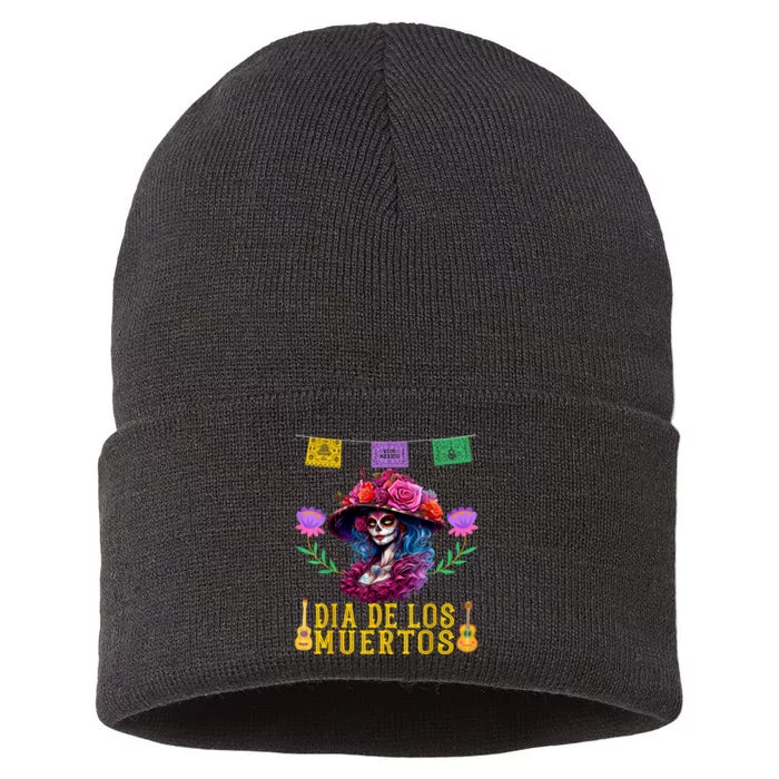 Dia De Los Muertos Costume Day Of The Dead Sustainable Knit Beanie