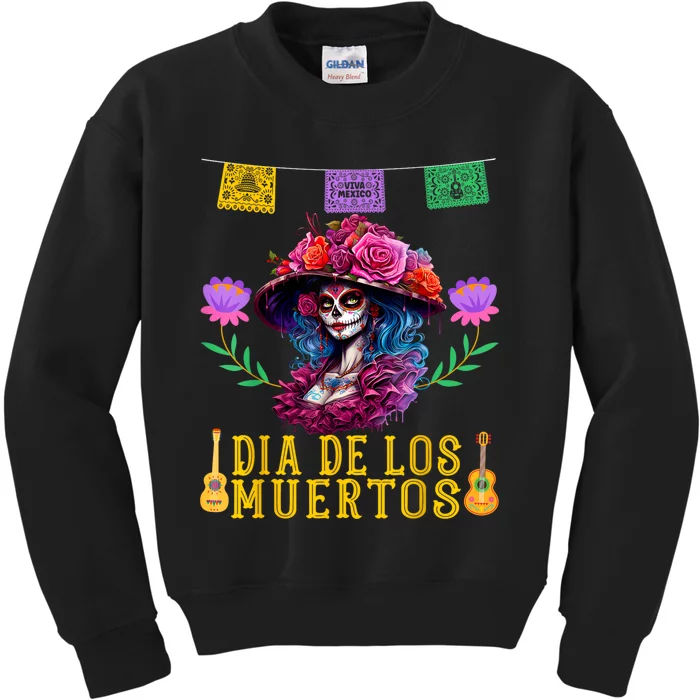 Dia De Los Muertos Costume Day Of The Dead Kids Sweatshirt