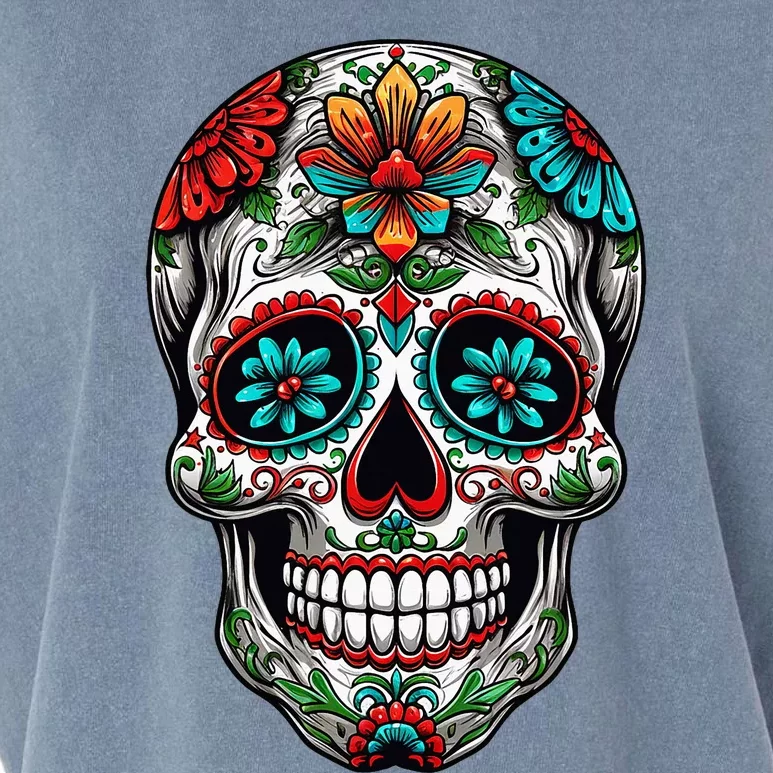 Dia De Los Muertos Costume Halloween Day Of Dead Sugar Skull Garment-Dyed Women's Muscle Tee