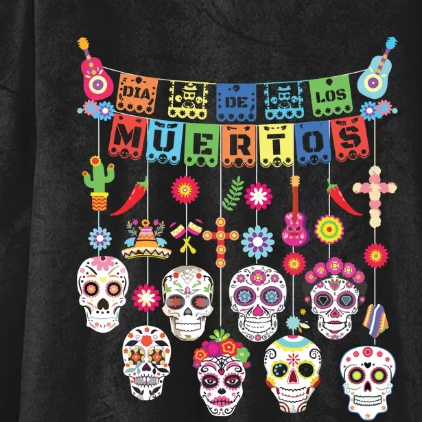 Dia De Los Muertos Funny Day Of The Dead Hanging Skulls Hooded Wearable Blanket