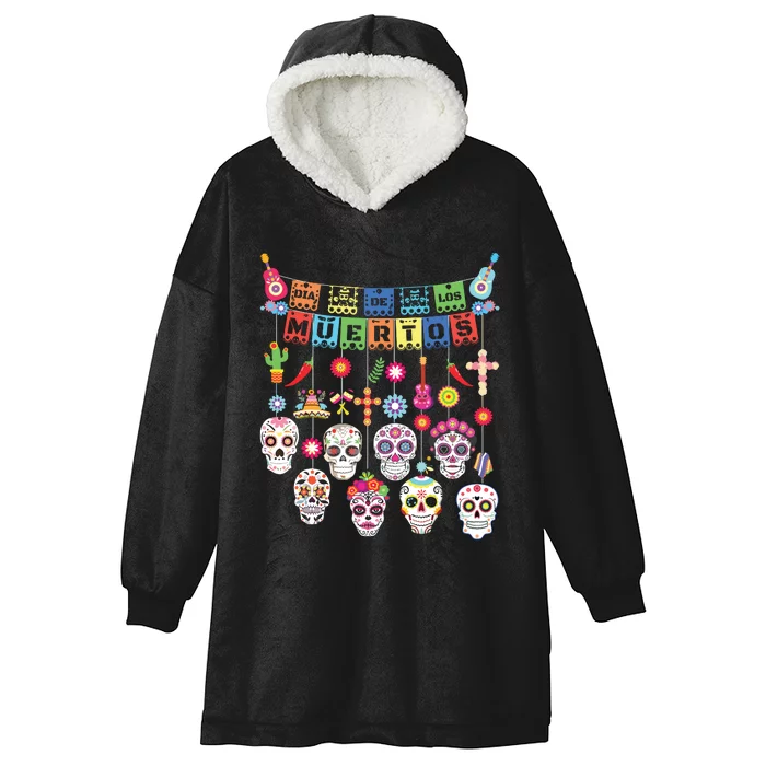 Dia De Los Muertos Funny Day Of The Dead Hanging Skulls Hooded Wearable Blanket