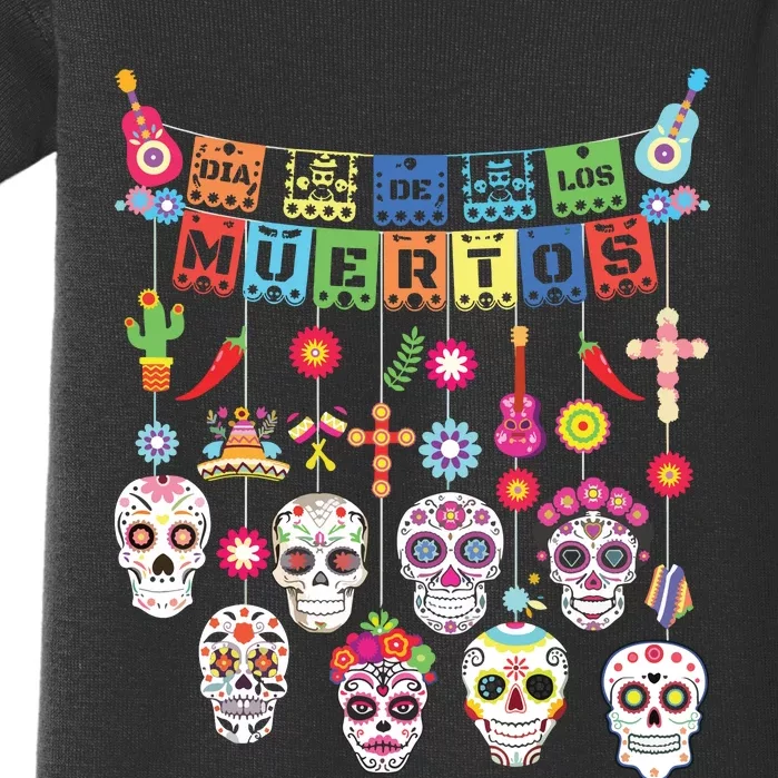 Dia De Los Muertos Funny Day Of The Dead Hanging Skulls Baby Bodysuit