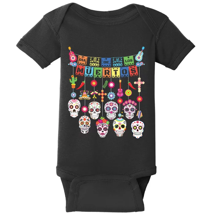 Dia De Los Muertos Funny Day Of The Dead Hanging Skulls Baby Bodysuit