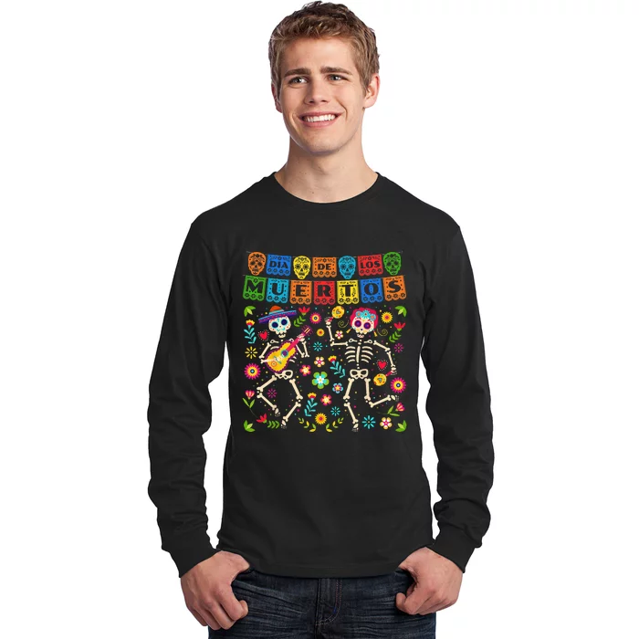 Dia De Los Muertos Day of the Dead Mexican Skeleton Dancing Long Sleeve Shirt