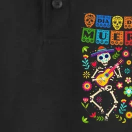 Dia De Los Muertos Day of the Dead Mexican Skeleton Dancing Dry Zone Grid Performance Polo