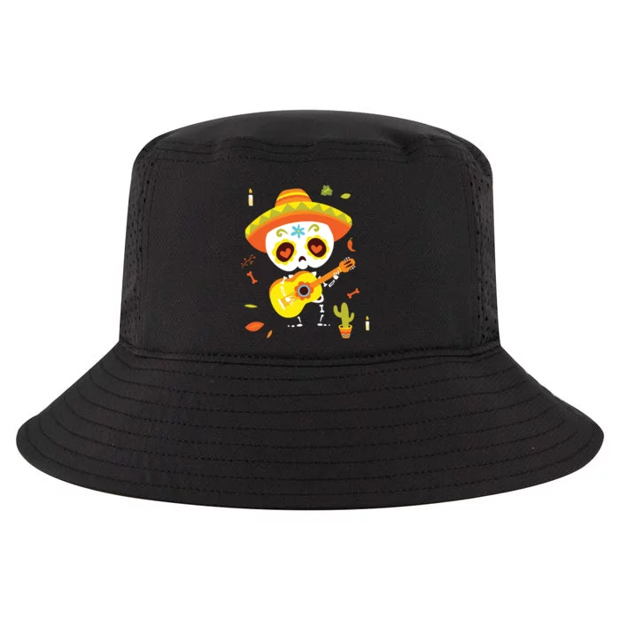 Dia De Los Muertos Mexican Kids Skeleton Sugar Skull Cool Comfort Performance Bucket Hat