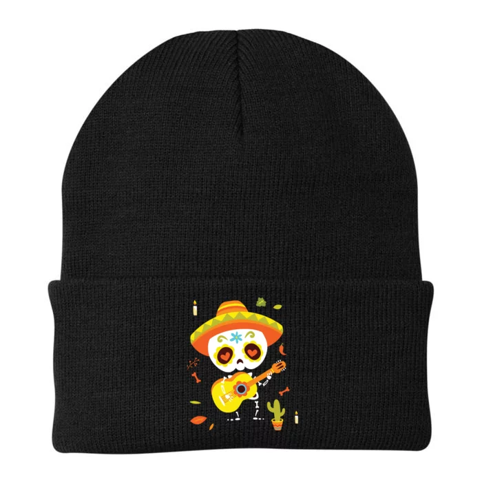 Dia De Los Muertos Mexican Kids Skeleton Sugar Skull Knit Cap Winter Beanie