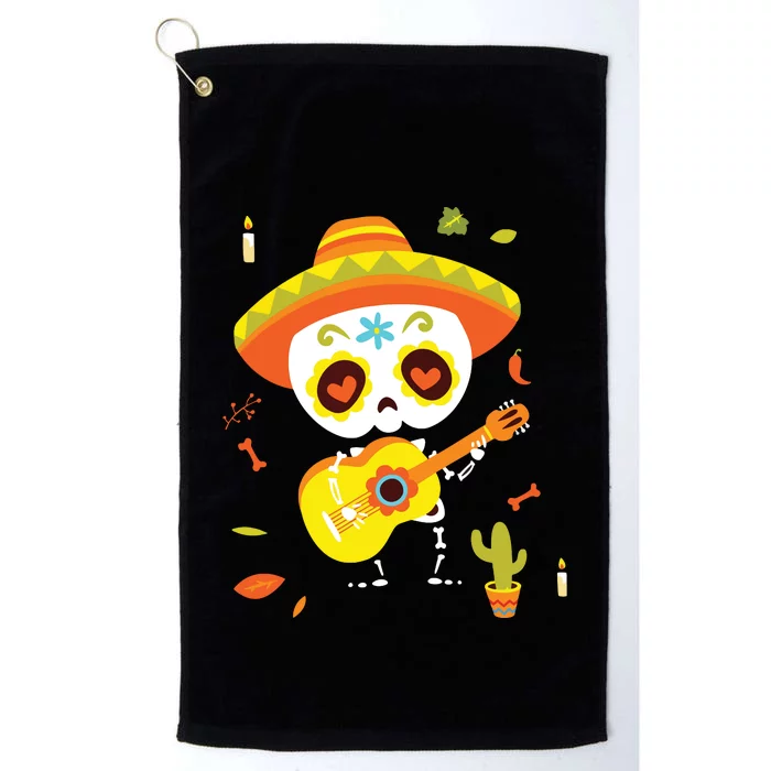 Dia De Los Muertos Mexican Kids Skeleton Sugar Skull Platinum Collection Golf Towel