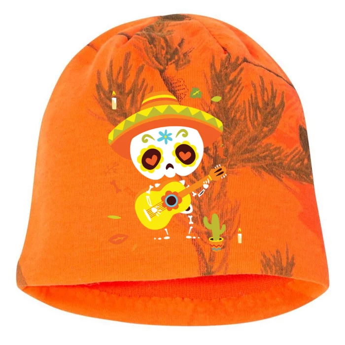 Dia De Los Muertos Mexican Kids Skeleton Sugar Skull Kati - Camo Knit Beanie