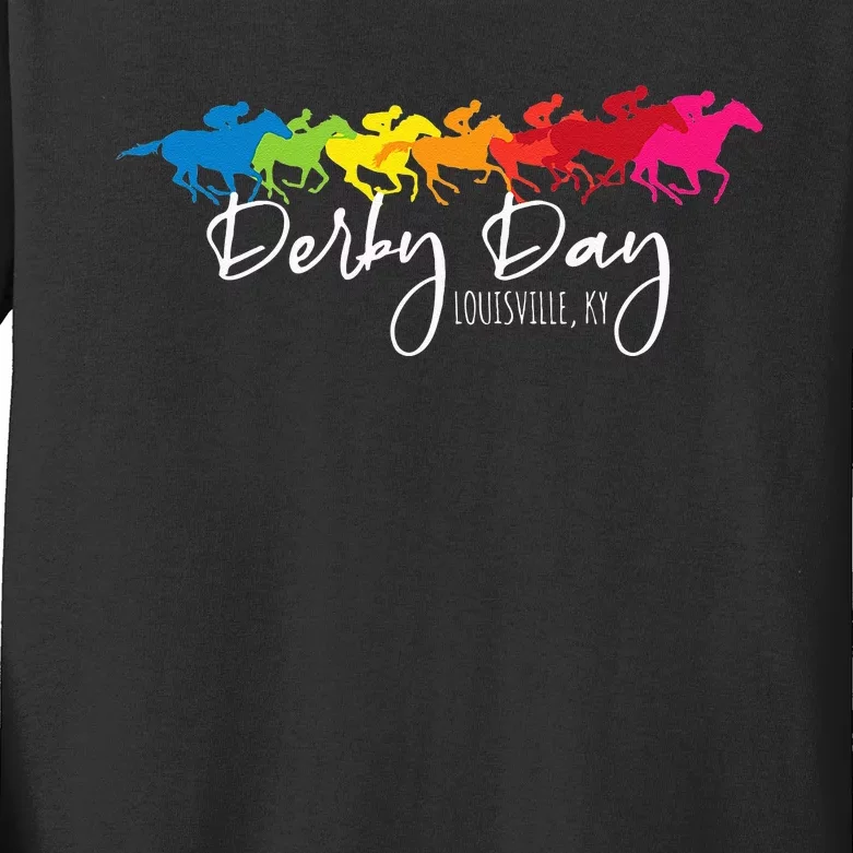 Derby Day Louisville Kentucky Horse Racing Kids Long Sleeve Shirt