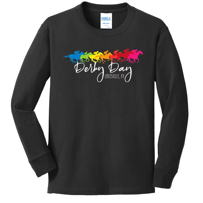 Derby Day Louisville Kentucky Horse Racing Kids Long Sleeve Shirt