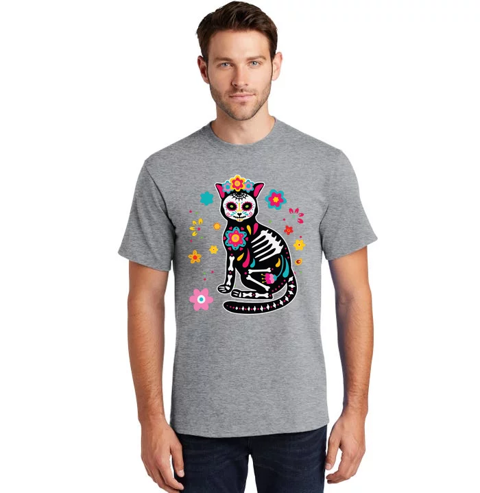 Dia De Los Muertos Cat Sugar Skull Mexican Day Of Dead Tall T-Shirt