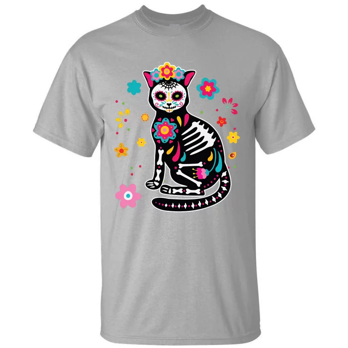 Dia De Los Muertos Cat Sugar Skull Mexican Day Of Dead Tall T-Shirt