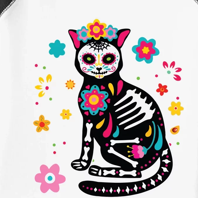 Dia De Los Muertos Cat Sugar Skull Mexican Day Of Dead Infant Baby Jersey Bodysuit