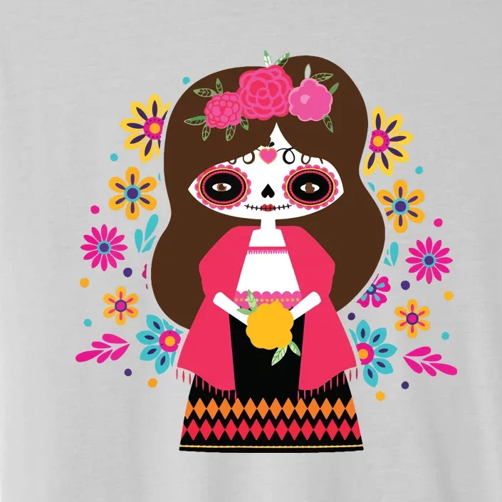 Dia De Los Muertos Mexican Kids Girl Sugar Skull ChromaSoft Performance T-Shirt