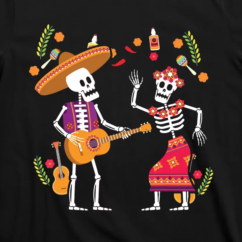 Dia De Los Muertos Skeleton Dancing Funny Day Dead T-Shirt