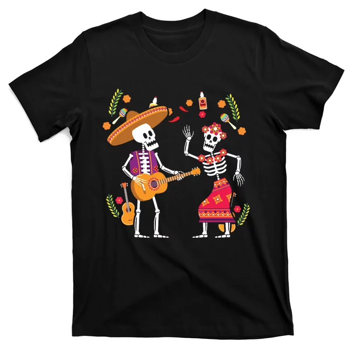 Dia De Los Muertos Skeleton Dancing Funny Day Dead T-Shirt