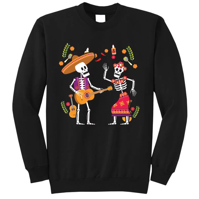 Dia De Los Muertos Skeleton Dancing Funny Day Dead Tall Sweatshirt