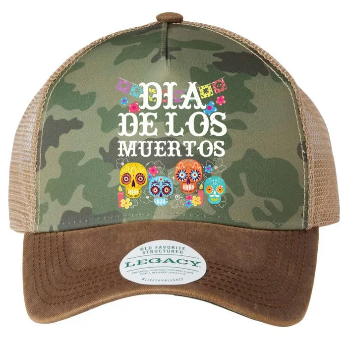 Dia De Los Muertos Sugar Skull Mexican Holiday Legacy Tie Dye Trucker Hat