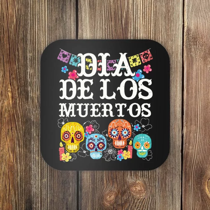 Dia De Los Muertos Sugar Skull Mexican Holiday Coaster