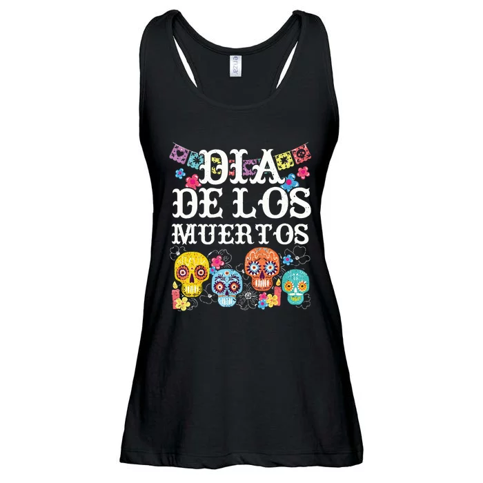 Dia De Los Muertos Sugar Skull Mexican Holiday Ladies Essential Flowy Tank