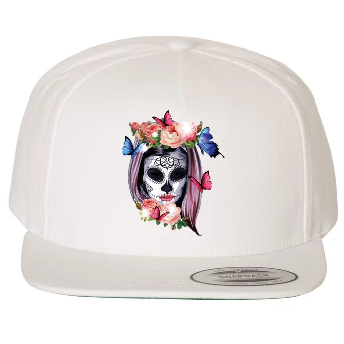 Dia De Los Muertos Sugar Skull Catrina Day Of The Dead Wool Snapback Cap