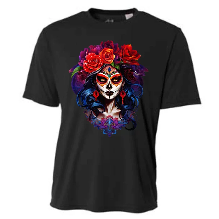 Dia De Los Muertos 2024 Sugar Skull Catrina Day Of The Dead Cooling Performance Crew T-Shirt