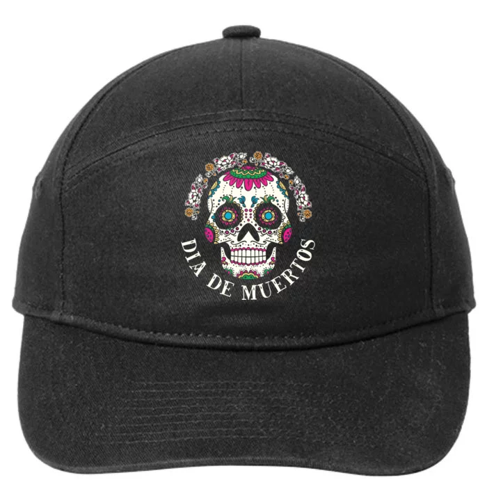 Dia De Los Muertos Sugar Skull Mexican Holiday 7-Panel Snapback Hat