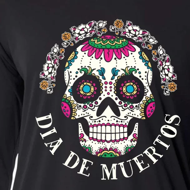 Dia De Los Muertos Sugar Skull Mexican Holiday Cooling Performance Long Sleeve Crew