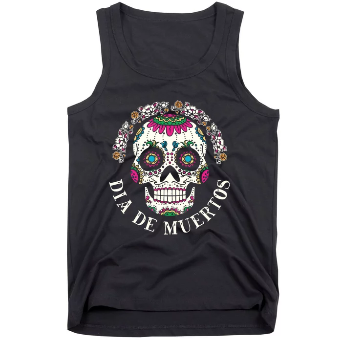 Dia De Los Muertos Sugar Skull Mexican Holiday Tank Top