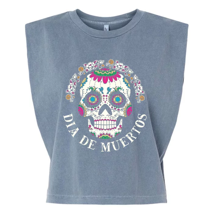 Dia De Los Muertos Sugar Skull Mexican Holiday Garment-Dyed Women's Muscle Tee