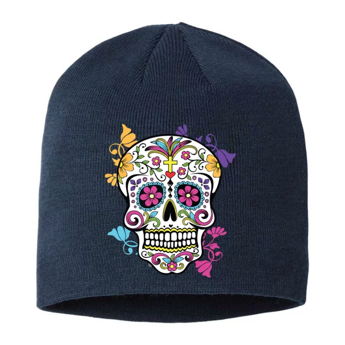 Dia De Los Muertos Sugar Skull 8 1/2in Sustainable Knit Beanie