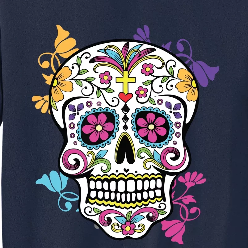 Dia De Los Muertos Sugar Skull Tall Sweatshirt