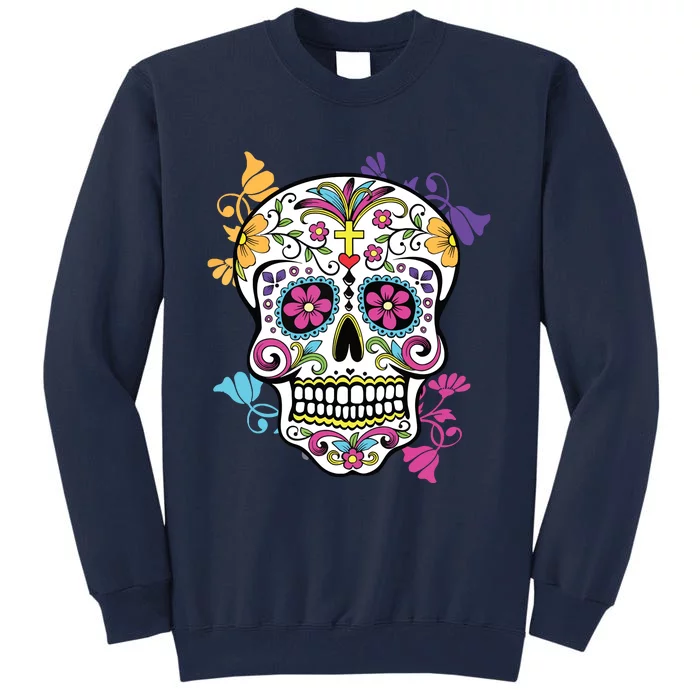 Dia De Los Muertos Sugar Skull Tall Sweatshirt