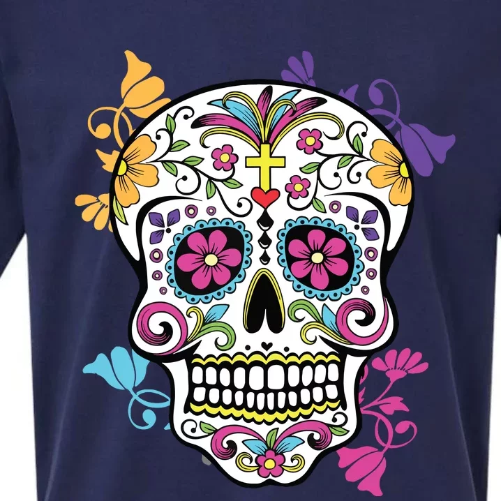 Dia De Los Muertos Sugar Skull Sueded Cloud Jersey T-Shirt