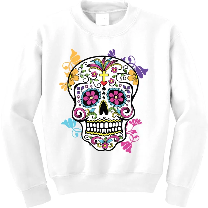 Dia De Los Muertos Sugar Skull Kids Sweatshirt