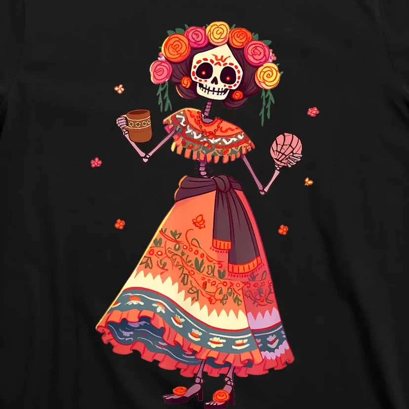 Dia De Los Muertos Day Of The Dead Mexican Sugar Skeleton T-Shirt