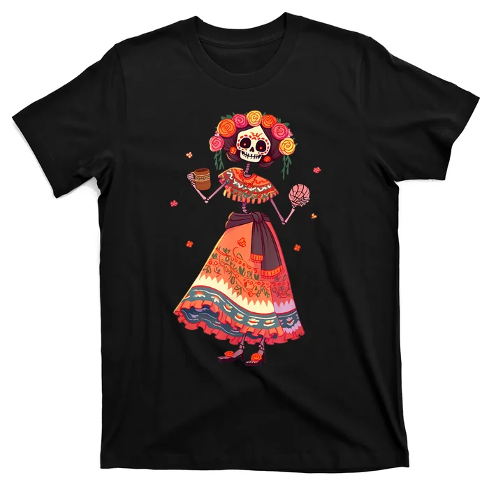 Dia De Los Muertos Day Of The Dead Mexican Sugar Skeleton T-Shirt