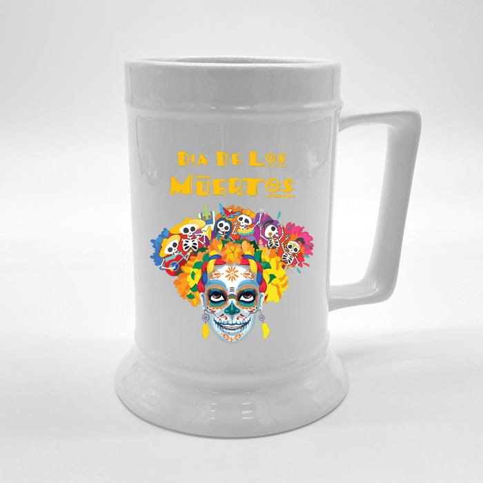 Dia De Los Muertos Mexico Day Of The Dead For Halloween Front & Back Beer Stein