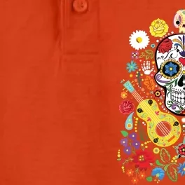 Dia De Los Muertos Day Of The Dead Sugar Skull Guitar Flower Dry Zone Grid Performance Polo