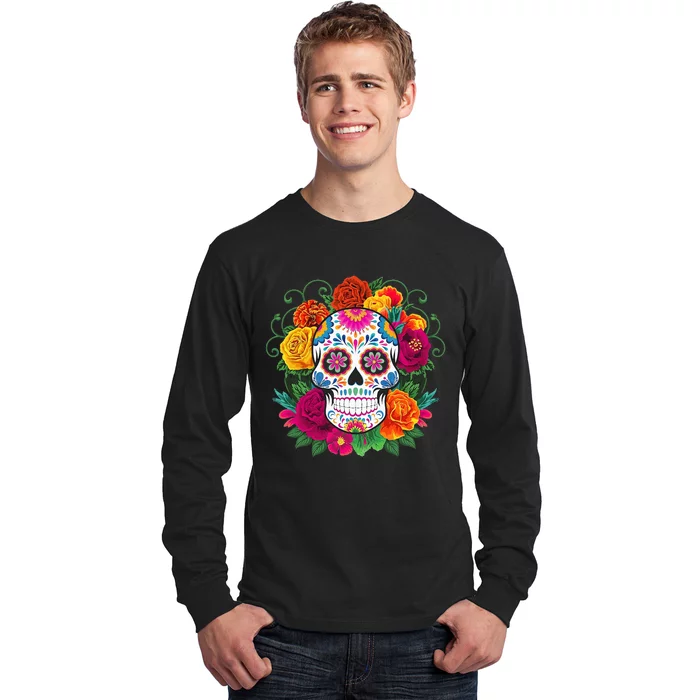 Dia De Los Muertos Costume Day Of The Dead Sugar Skull Long Sleeve Shirt