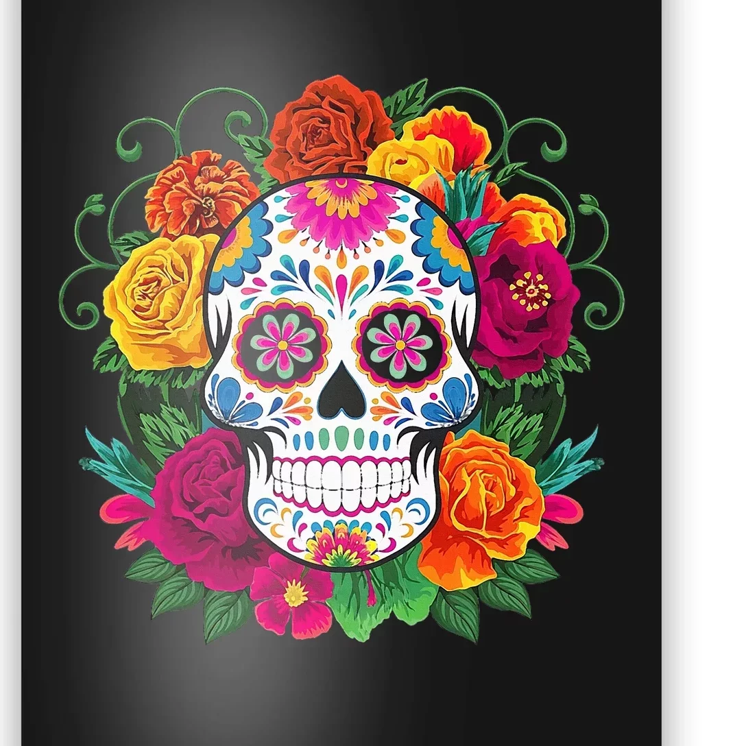 Dia De Los Muertos Costume Day Of The Dead Sugar Skull Poster